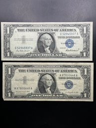 2 $1 Silver Certificates 1957, 1957-A