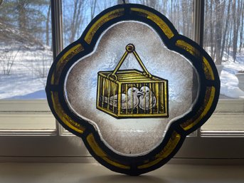 Vintage Stained Glass Panel From St Raphael's Chapel, New Haven CT