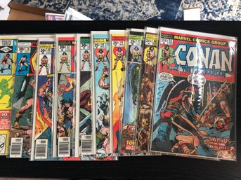 10 Conan The Barbarian Comics, Issues 23,24,43,44,48,66-68,75,78.    Lot 125