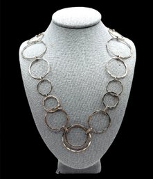 Vintage Sterling Silver Open Circles Necklace