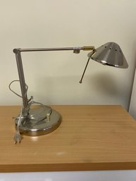 Adjustable Silver Metal Desk Lamp