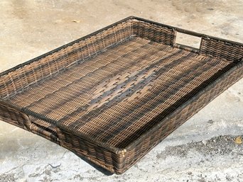 A Faux Wicker Cocktail Or Serving Tray