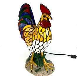 Large Nearly Life Size Leaded Glass Rooster Night Or Accent Light