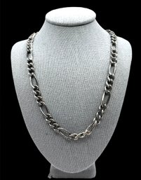 Vintage Sterling Silver Large Heavy Chain Linked Necklace