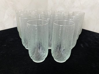 Vintage Arcoroc Clear Swirl Straight Tumbler Glasses Collection