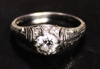 Beautiful Platinum Edwardian Ladies Ring With Diamond .50 Ct Or Bigger