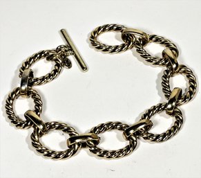 Gold Tone Ring Link Signed Tagged Bracelet