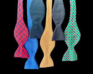 Lot Of 6 Designer Silk Bowties - Turnbull & Aser, Bergdorf Goodman, Barney's NY