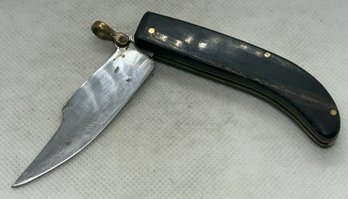 Early Folding Knife With Clip-back Blade And Horn Scales