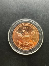 One AVDP Ounce .999 Fine Copper Round