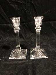 Pair Of Crystal Candle Sticks