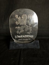Lowenbrau Etched Glass
