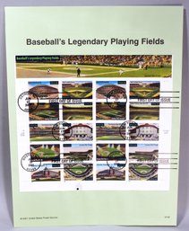 US STAMPS 1ST DAY ISSUE SHEET BASEBALL'S LEGENDARTY PLAYING FIELDS JUN 27, 2004