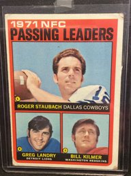 1972 Topps 1971 Passing Leaders Roger Staubach - M