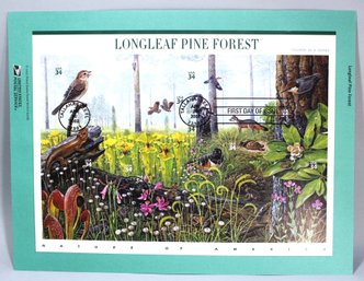 US STAMPS 1ST DAY OF ISSUE LONGLEAF PINE FORST SHEET AUG 26 2002