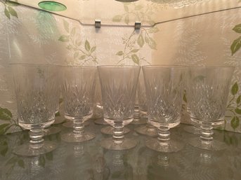 13 Vintage Crystal Glass Water Goblets .6' Tall ( Corner China Cabinet A)