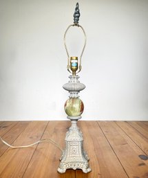 A Vintage Onyx And Metal Lamp