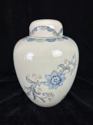 Vintage Urn With Blue Floral