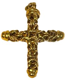 Gold Over Sterling Silver Woven Cross Pendant