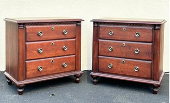 A Pair Of Classic Mahogany Nightstands By Durham Wood Furniture