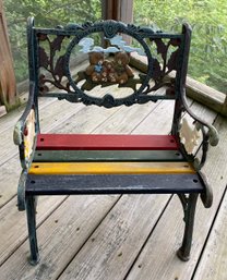 Childs Cast Iron And Wood Park Bench Style Chair