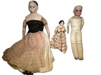 Trio Of Antique Porcelain Dolls