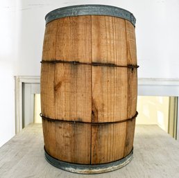 An Antique Dry Goods Barrel -Wonderful As Wastebasket