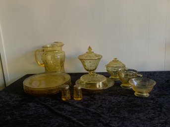 Amber Depression Glass Lot