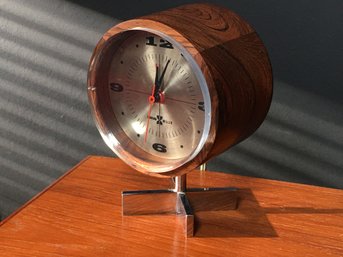 RARE Vintage 1955 George Nelson & Associates For Howard Miller Rosewood Desk Clock - By Arthur Umanoff