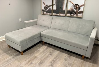 2 Pc Sectional - Easy Conversion To Flat Sleeping Surface