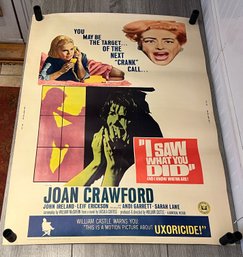 1965 I Saw What You Did Joan Crawford Universal Pictures Poster