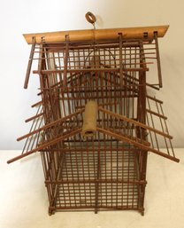 Vintage Bamboo Bird Cage/ Wooden House