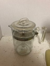 Vintage Pyrex Glass Percolator With Glass Stem