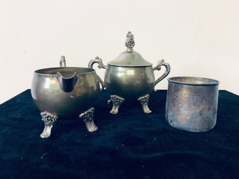 Silver Plate Sugar And Creamer Set