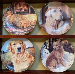 Four Golden Retriever Plates