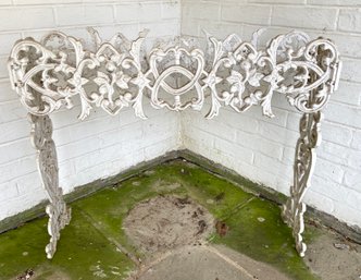 Vintage White Ornate Cast Iron Planter Box Stand
