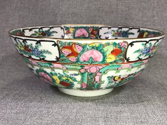 Vintage ? Antique ? Famille Rose Bowl - Very Bright Pretty Colors - Unmarked - No Damage - No Issues !