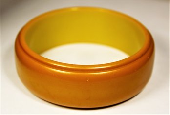 Vintage Bakelite Butterscotch Plastic Bangle Bracelet