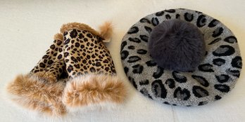 Never Worn Animal Print Texting Gloves & Norla Of Canada Hat