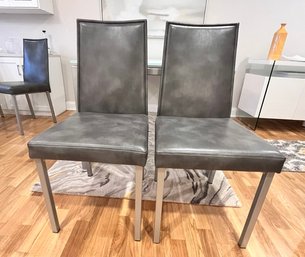 2 Leather Dining Room Chairs - Circle Furniture (1 Of 2)