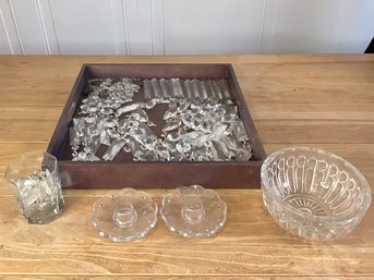 Collection Of Assorted Crystal Pieces For Chandeliers