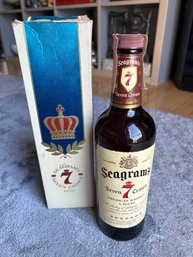 Vintage 1960s Seagrams 7 Bottle With Outer Box