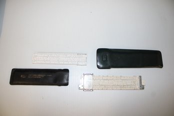 Pair Of Vintage Slide Rules In Sleeves - Union Carbide And Keuffel & Esser Co.