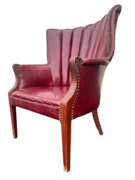 Tuxedo Back Queen Anne  Chair With Nailhead Trim Vintage - Lot 2