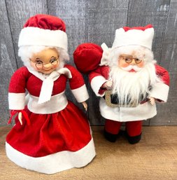 Vintage Mr & Mrs Claus Figures