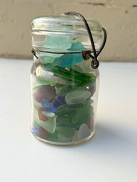 SEA GLASS In An Antique Atlas Canning Jar