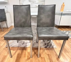 2 Leather Dining Room Chairs - Circle Furniture (2 Of 2)