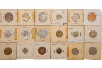 Foreign Coins Collection Sweden, Belgium, Iceland, Morocco, & Spain