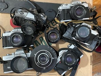 LOT OF SLR CAMERAS AND LENSES INCLUDES MINOLTA