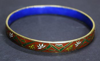 Fine Vintage Chinese Enamel Cloisonne Bangle Bracelet